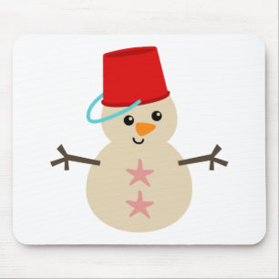 Niedlicher Schneemann aus Sand mit Pail für Hut Mousepad