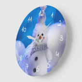 niedlicher Schneemann beschneidet Große Wanduhr (Winkel)