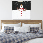 Niedlicher Schneemann, der die Mondmalerei genießt Leinwanddruck (Insitu (Schlafzimmer))