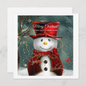 Niedlicher Schneemann Feiertagskarte (Vorne/Hinten)