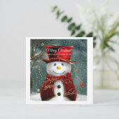 Niedlicher Schneemann Feiertagskarte (Stehend Vorderseite)