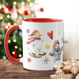 Niedlicher Schneemann Festliche Winterweihnachtsfe Tasse