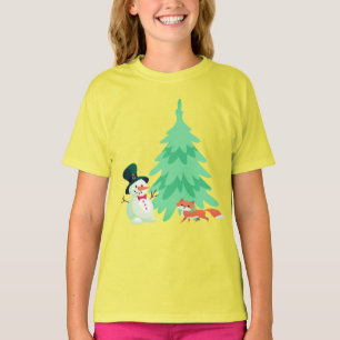 Niedlicher Schneemann, Fox Winter KIds Weihnachtsb T-Shirt