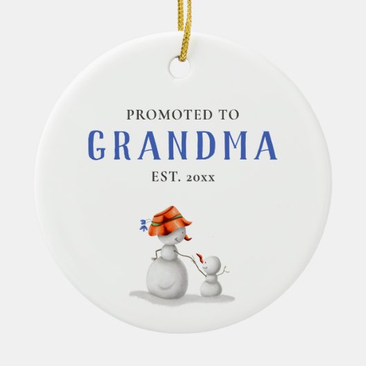 Niedlicher Schneemann für Oma Keramik Ornament (Vorne)