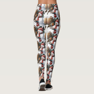 Niedlicher Schneemann fütterte ein robustes Weihna Leggings