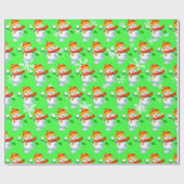 "Niedlicher Schneemann" Geschenkpapier (Flach)