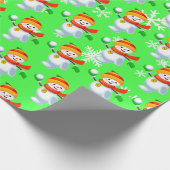 "Niedlicher Schneemann" Geschenkpapier (Ecke)