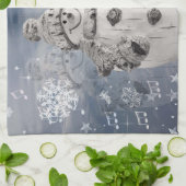 Niedlicher Schneemann Geschirrtuch (Gefaltet)