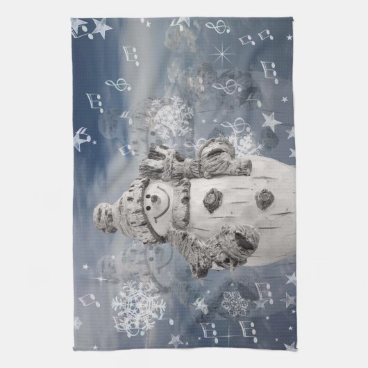 Niedlicher Schneemann Geschirrtuch (Vertikal)