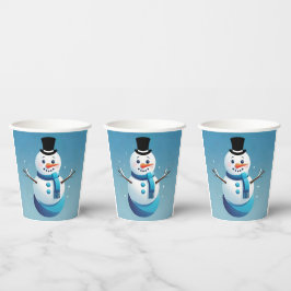 Niedlicher Schneemann-Illustrationspapier-Cup Pappbecher
