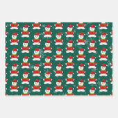 Niedlicher Schneemann im Hintergrund Rosa, Blau un Geschenkpapier Set (Vorderseite 3)