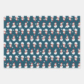 Niedlicher Schneemann im Hintergrund Rosa, Blau un Geschenkpapier Set (Vorderseite 2)