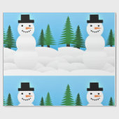 Niedlicher Schneemann im Winterwunderland Geschenkpapier (Flach)