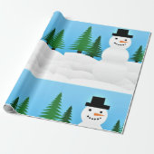 Niedlicher Schneemann im Winterwunderland Geschenkpapier (Ungerollt)