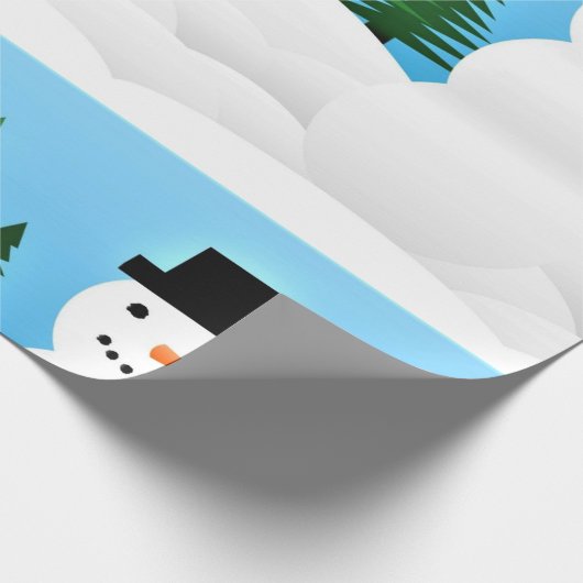 Niedlicher Schneemann im Winterwunderland Geschenkpapier (Ecke)