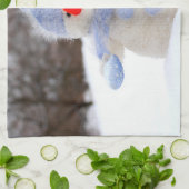 Niedlicher Schneemann in Blue Hat Geschirrtuch (Gefaltet)