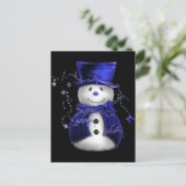 Niedlicher Schneemann in Blue Velvet Weihnachten (Stehend Vorderseite)
