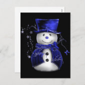 Niedlicher Schneemann in Blue Velvet Weihnachten (Vorne/Hinten)
