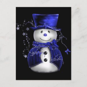 Niedlicher Schneemann in Blue Velvet Weihnachten