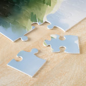 Niedlicher Schneemann in den Vorstädten Weihnachte Puzzle (Seite)