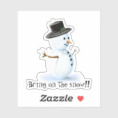 Niedlicher Schneemann in der Wasserflasche Aufkleber (Blatt)