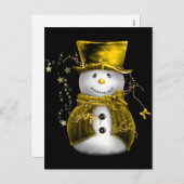 Niedlicher Schneemann in Gold Velvet Weihnachten (Vorne/Hinten)