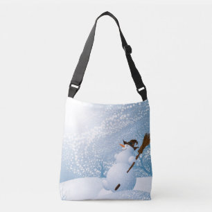 Niedlicher Schneemann in Pastel-Blues Tragetaschen Mit Langen Trägern