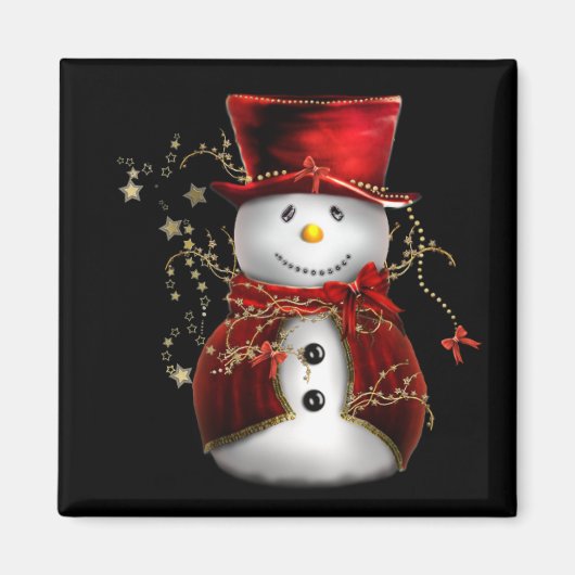 Niedlicher Schneemann in Red Velvet Weihnachten Magnet (Vorne)