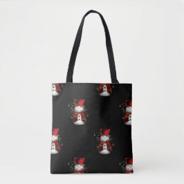 Niedlicher Schneemann in Red Velvet Weihnachten Tasche