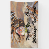 Niedlicher Schneemann in Schneefarbild Banner (Vertikal)