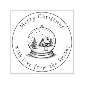 Niedlicher Schneemann in Snow Globe Frohe Weihnach Permastempel (Design)