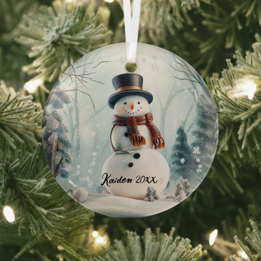 Niedlicher Schneemann in Snowglobe Ornament Aus Glas (InSitu)