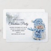 Niedlicher Schneemann in Winterfotografie Weihnach Einladung (Vorne/Hinten)