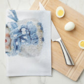 Niedlicher Schneemann in Winterfotografie Weihnach Geschirrtuch (Viertel Falte)