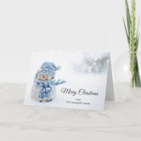 Niedlicher Schneemann in Winterfotografie Weihnach
