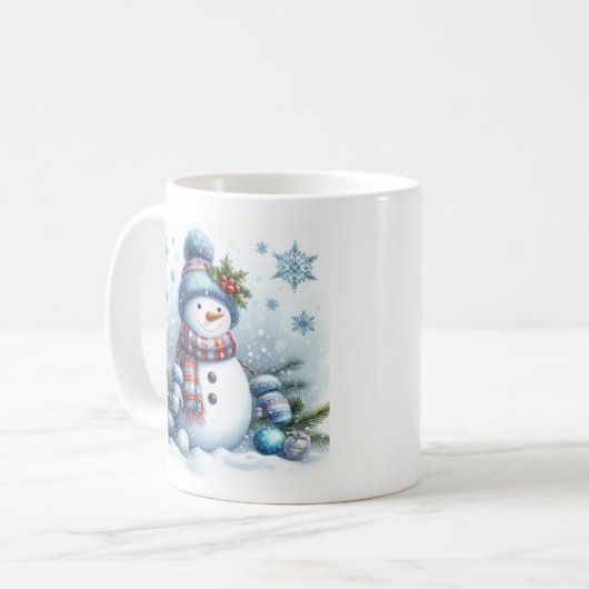 Niedlicher Schneemann Kaffeetasse (Vorderseite Links)