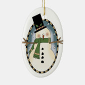 Niedlicher Schneemann Keramik Ornament (Rechts)