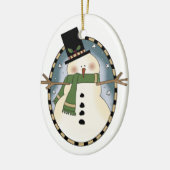Niedlicher Schneemann Keramik Ornament (Links)