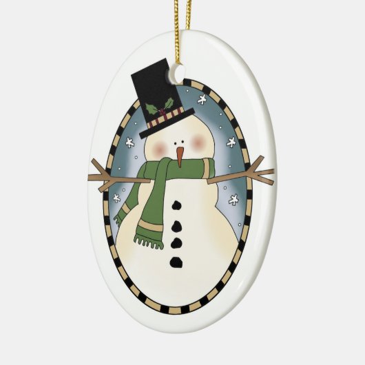 Niedlicher Schneemann Keramik Ornament (Links)