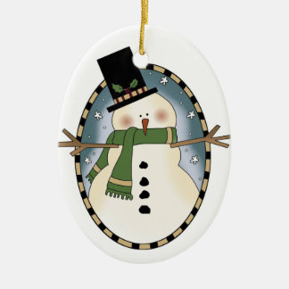 Niedlicher Schneemann Keramik Ornament