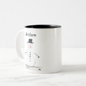 Niedlicher Schneemann Kinder Kinder Winterschnee Zweifarbige Tasse (Vorderseite Links)