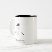 Niedlicher Schneemann Kinder Kinder Winterschnee Zweifarbige Tasse (Vorderseite Links)