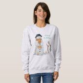 Niedlicher Schneemann lächelt bei Weihnachten im S Sweatshirt (Vorne ganz)