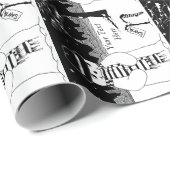 niedlicher Schneemann lächelt schwarz-weiß Weihnac Geschenkpapier (Rolleneckpunkt)