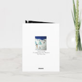 Niedlicher Schneemann lächelt Weihnachtsschneeszen Feiertagskarte (Rückseite)