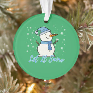 Niedlicher Schneemann lassen es Schnee Weihnachtsf Ornament