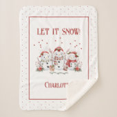 Niedlicher Schneemann lässt es mit Namen schneegeh Sherpadecke (Vorderseite)