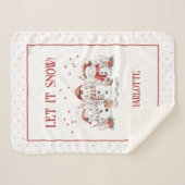 Niedlicher Schneemann lässt es mit Namen schneegeh Sherpadecke (Vorderseite (Horizontal))