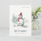 Niedlicher Schneemann Let It Schnee Weihnachten 1 (Stehend Vorderseite)