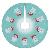 Niedlicher Schneemann mandala & Schneeflocken auf Polyester Weihnachtsbaumdecke (Vorderseite)